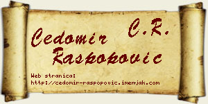 Čedomir Raspopović vizit kartica